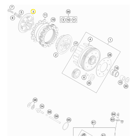 Plato de Presión Original Ktm Sx 85 18-22.