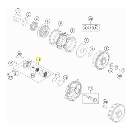 Bombín de Embrague Original Husqvarna Tc 65 17-22.