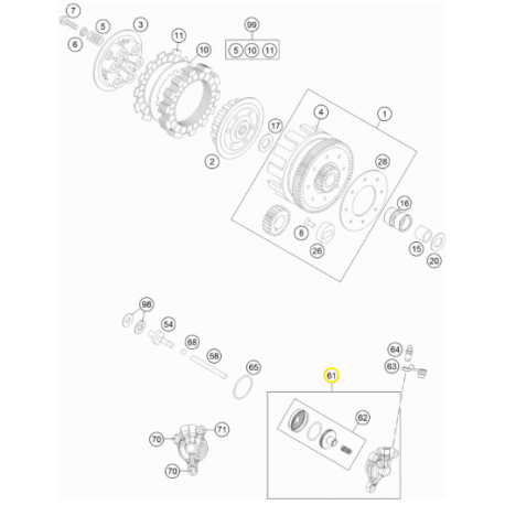 Bombín de Embrague Original Ktm Sx 85 13-17.