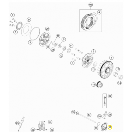 Bombín de Embrague Original Ktm Exc 150 i 20-22.