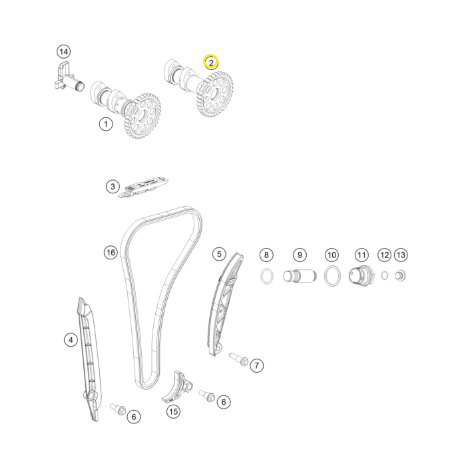 Árbol de Levas de Escape Original Ktm Sx-f 250 19-22.