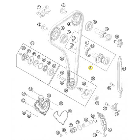 Árbol de Levas de Escape Original Ktm Sx-f 350 13-15.
