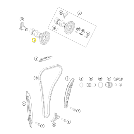 Árbol de Levas de Admisión Original Ktm Sx-f 350 16-22.