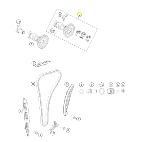 Árbol de Levas de Escape Original Ktm Sx-f 350 19-22.