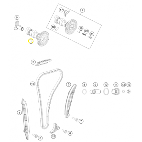 Árbol de Levas de Admisión Original Ktm Exc-f 350 20-22.