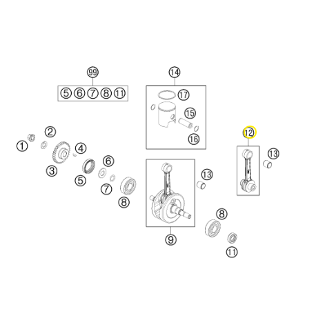 Biela Original Husqvarna Tc 50 17-22.