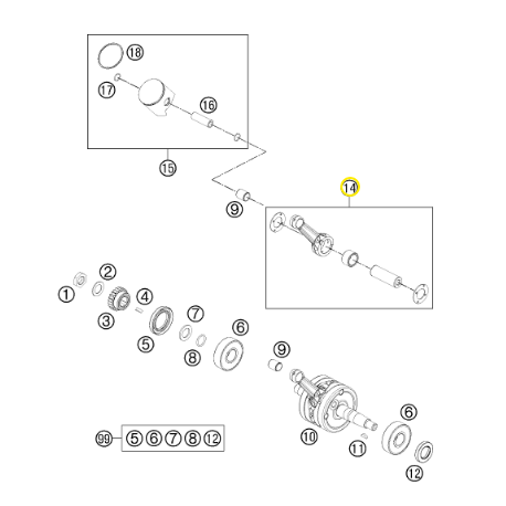 Biela Original Husqvarna Tc 65 17-22.
