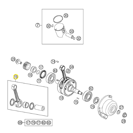 Biela Original Husqvarna Tc 85 14-21.