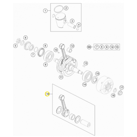 Biela Original Ktm Sx 85 2022.