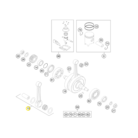 Biela Original Ktm Sx 144 07-08.