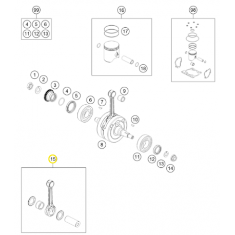 Biela Original Husqvarna Tx 125/150 17-19.
