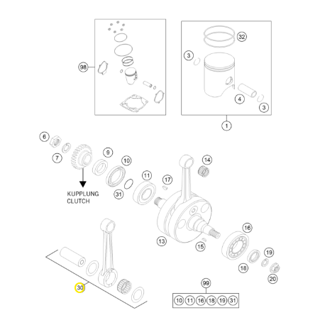 Biela Original Husqvarna Te 250/300 14-17.