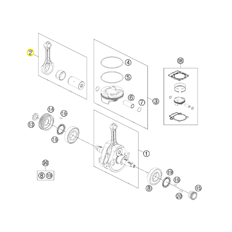Biela Original Husqvarna Fe 450 14-16.