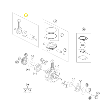 Biela Original Ktm Exc-f 450 17-22.