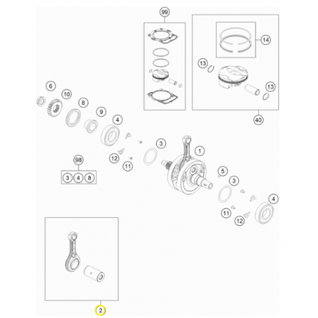 Biela Original Husqvarna Fe 250 17-22.