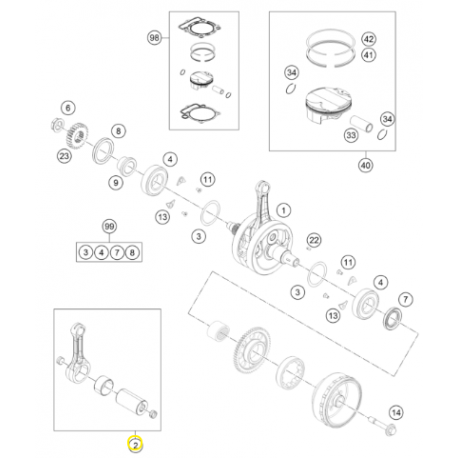 Biela Original Ktm Exc-f 350 14-16.