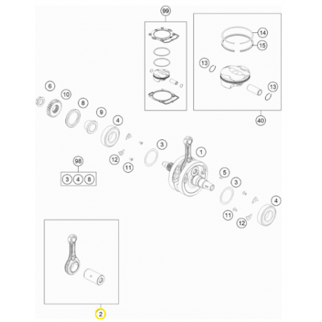 Biela Original Ktm Exc-f 350 17-19.
