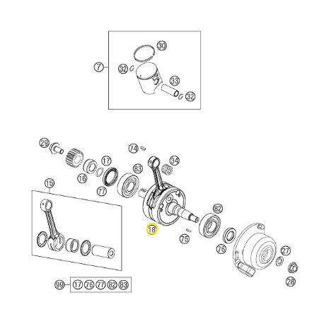 Cigüeñal Original Ktm Sx 85 13-17.