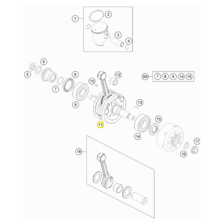 Cigüeñal Original Ktm Sx 85 18-22.