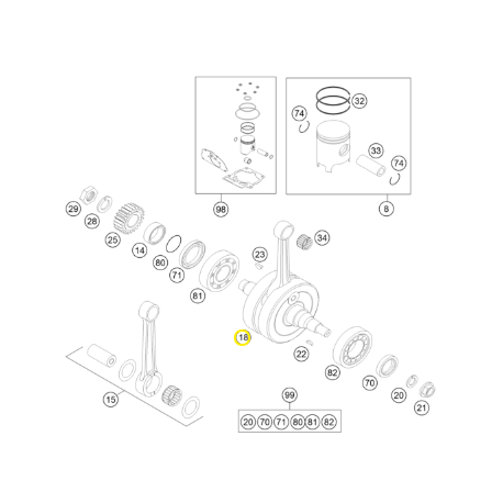 Cigüeñal Original Husqvarna Te 125 14-16.