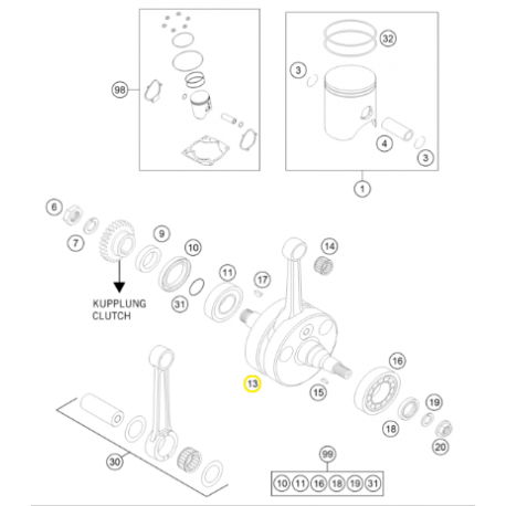 Cigüeñal Original Husqvarna Tc 250 14-16.