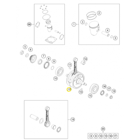 Cigüeñal Original Ktm Sx 250 17-22.