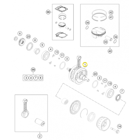 Cigüeñal Original Ktm Sx-f 350 13-15.