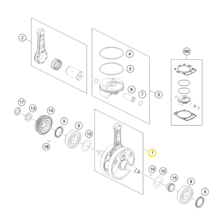 Cigüeñal Original Husaberg Fe 390 10-12.