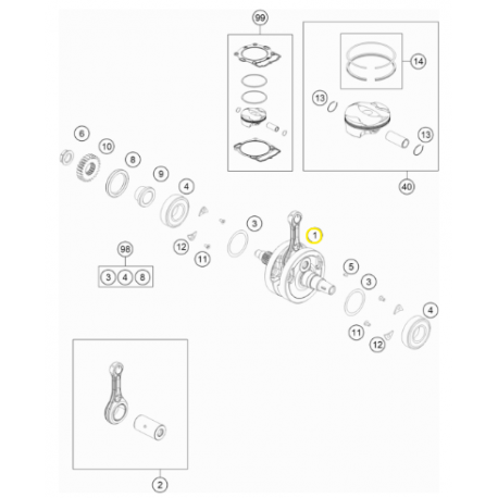 Cigüeñal Original Husqvarna Fe 250 17-22.