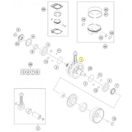 Cigüeñal Original Husqvarna Fe 350 14-16.