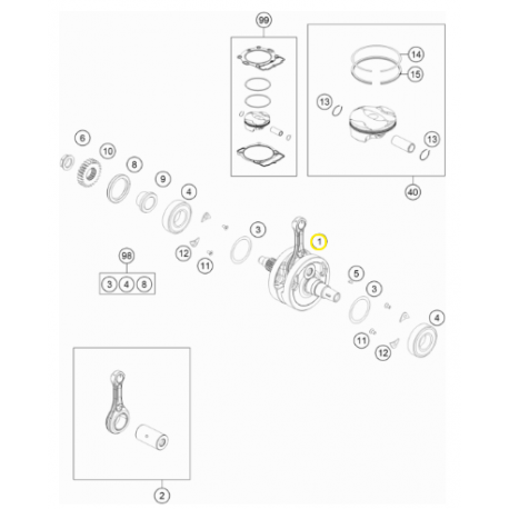 Cigüeñal Original Husqvarna Fe 350 17-19.