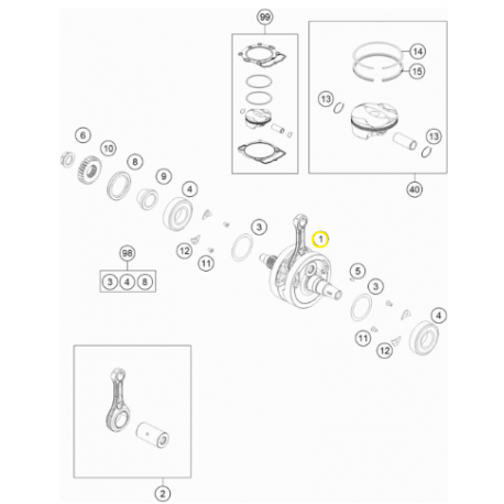 Cigüeñal Original Husqvarna Fe 350 20-22.
