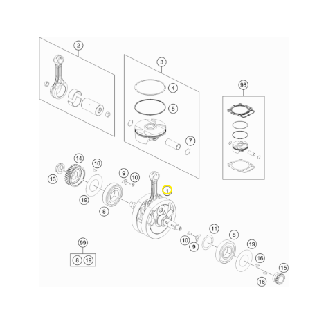 Cigüeñal Original Husqvarna Fe 450 17-22.