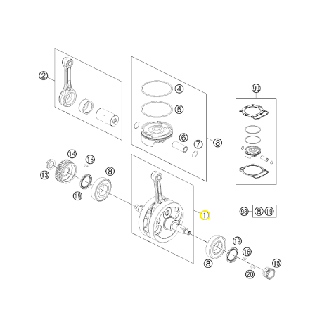 Cigüeñal Original Husqvarna Fe 501 14-16.