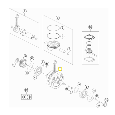 Cigüeñal Original Husqvarna Fe 501 17-22.