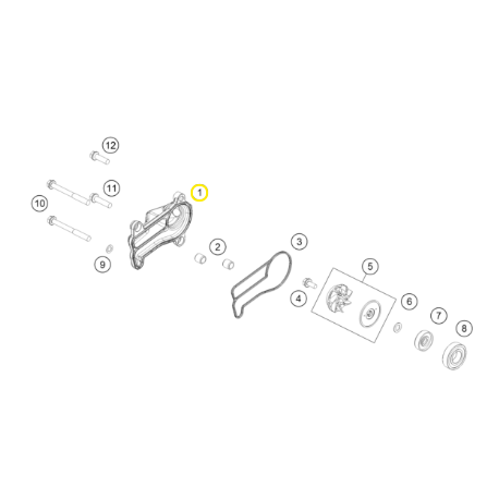 Tapa Bomba de Agua Original Ktm Exc 250/300 2017.