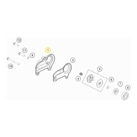 Tapa Bomba de Agua Original Ktm Sx 250 19-22.