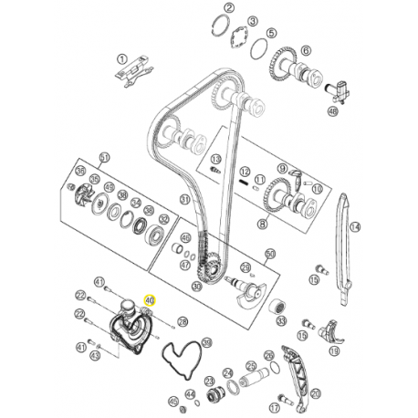 Tapa Bomba de Agua Original Husaberg Fe 350 13-14.