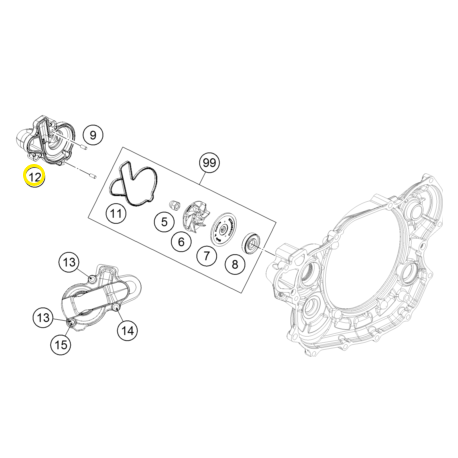 Tapa Bomba de Agua Original Husaberg Fe 450/501 13-14.