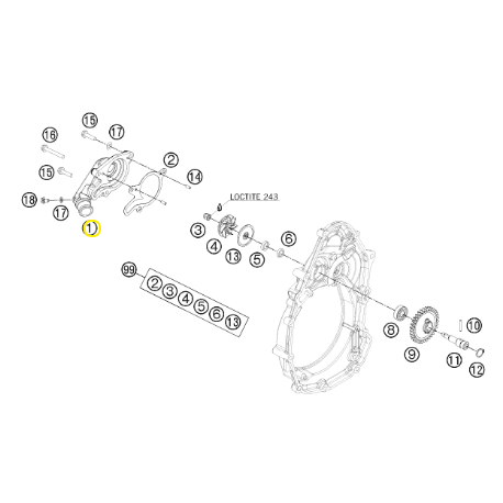 Tapa Bomba de Agua Original Husaberg Fe 450/570 09-12.