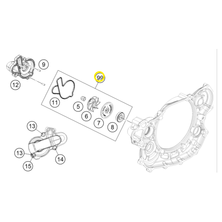 Kit Reparación Bomba de Agua Original Husaberg Fe 450/501 13-14.