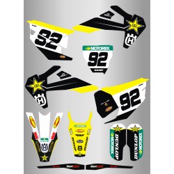 Kit de Adhesivos Rockstar Husqvarna Tc/Fc 19-22 Negro/Amarillo.