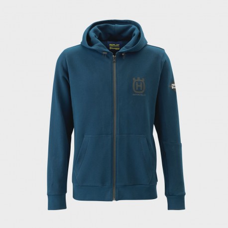 Sudadera Husqvarna Replay Zip Azul Oscuro.