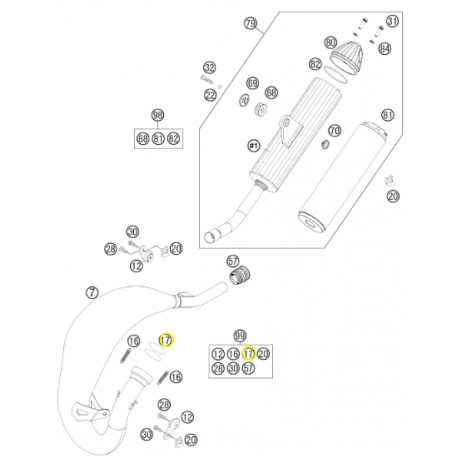 Junta de Escape Original Ktm Sx 85 03-22.