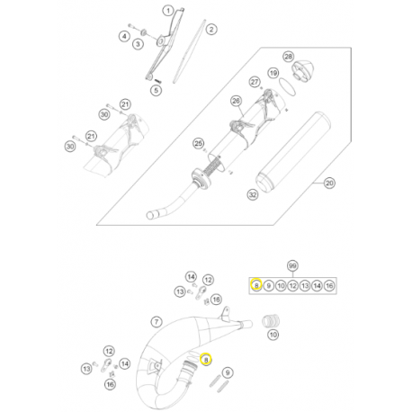 Junta de Escape Original Husaberg Te 125 12-14.