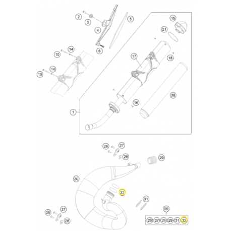 Junta de Escape Original Husaberg Te 250/300 11-14.