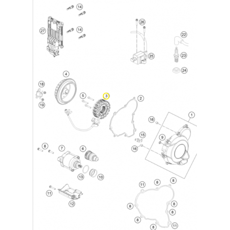 Estátor Original Ktm Exc 250/300 Tpi 18-22.