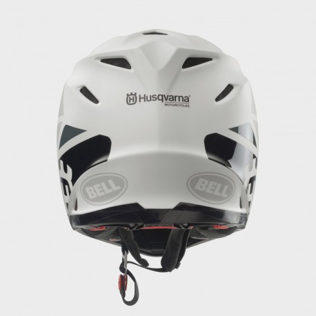 Casco Husqvarna Moto 9 Flex Railed Blanco/Azul.