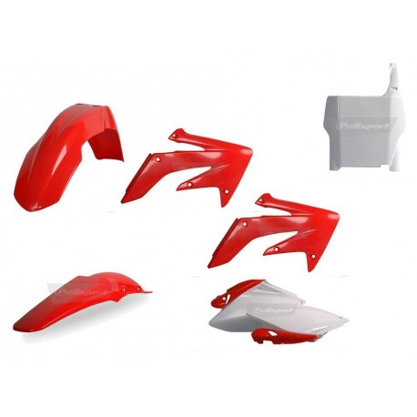 Kit Plásticos Polisport Honda Crf 250 r 06-07 Rojo/Blanco.