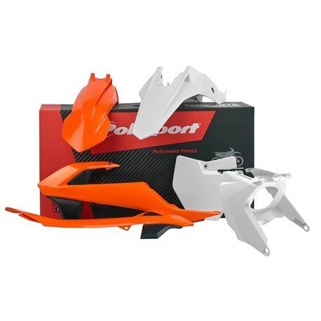 Kit Plásticos Polisport Ktm Sx 65 16-22 Naranja/Blanco.